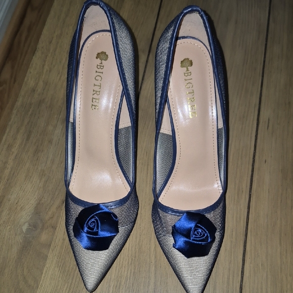 Women's Navy Blue Heels - Picture 1 of 5